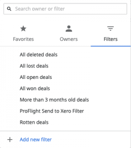 Create a custom filter in PipeDrive