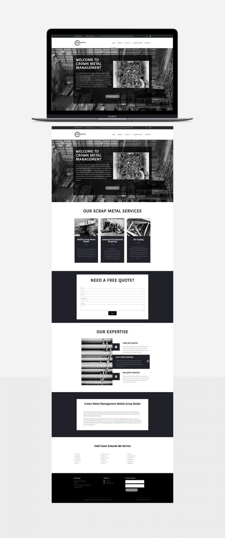 Crown Metal Management Website Design Portfolio