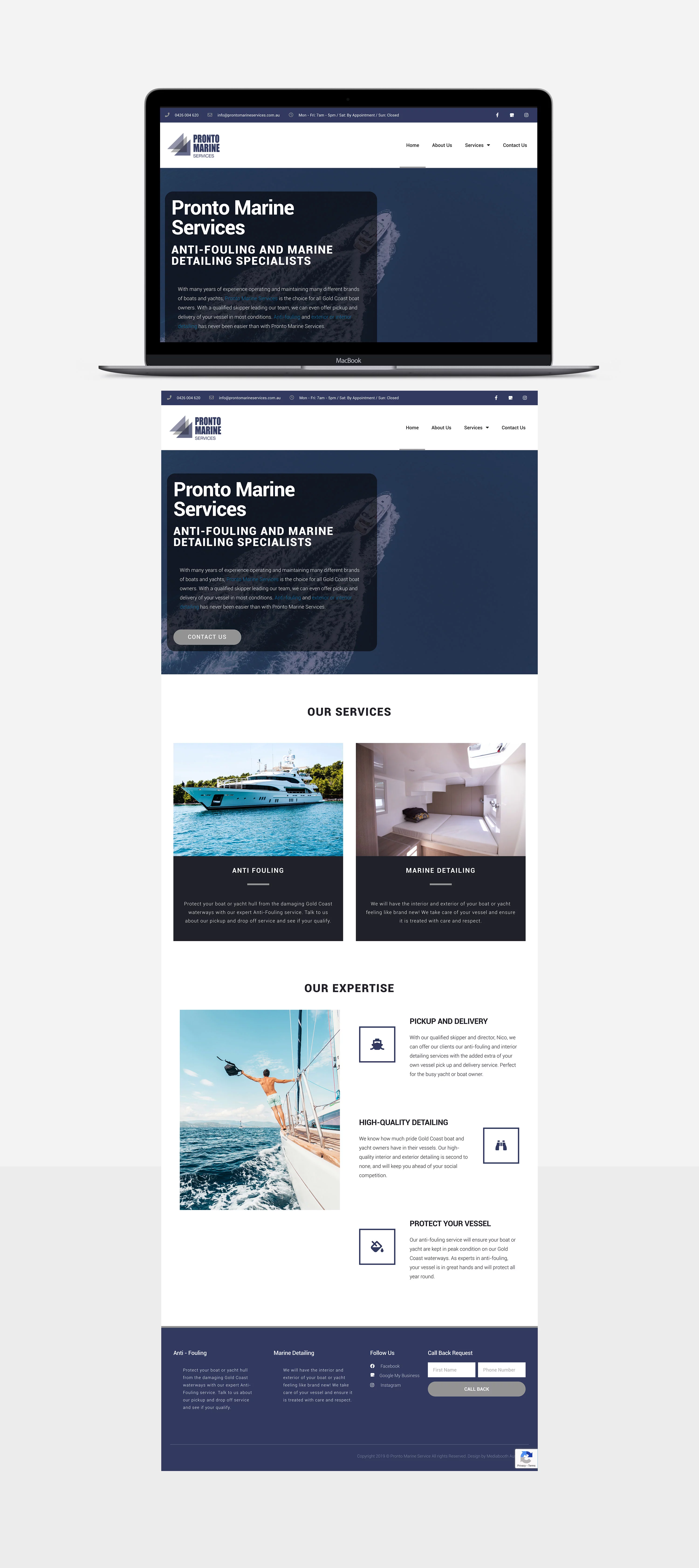 Pronto Marine Services Web Design Portfolio