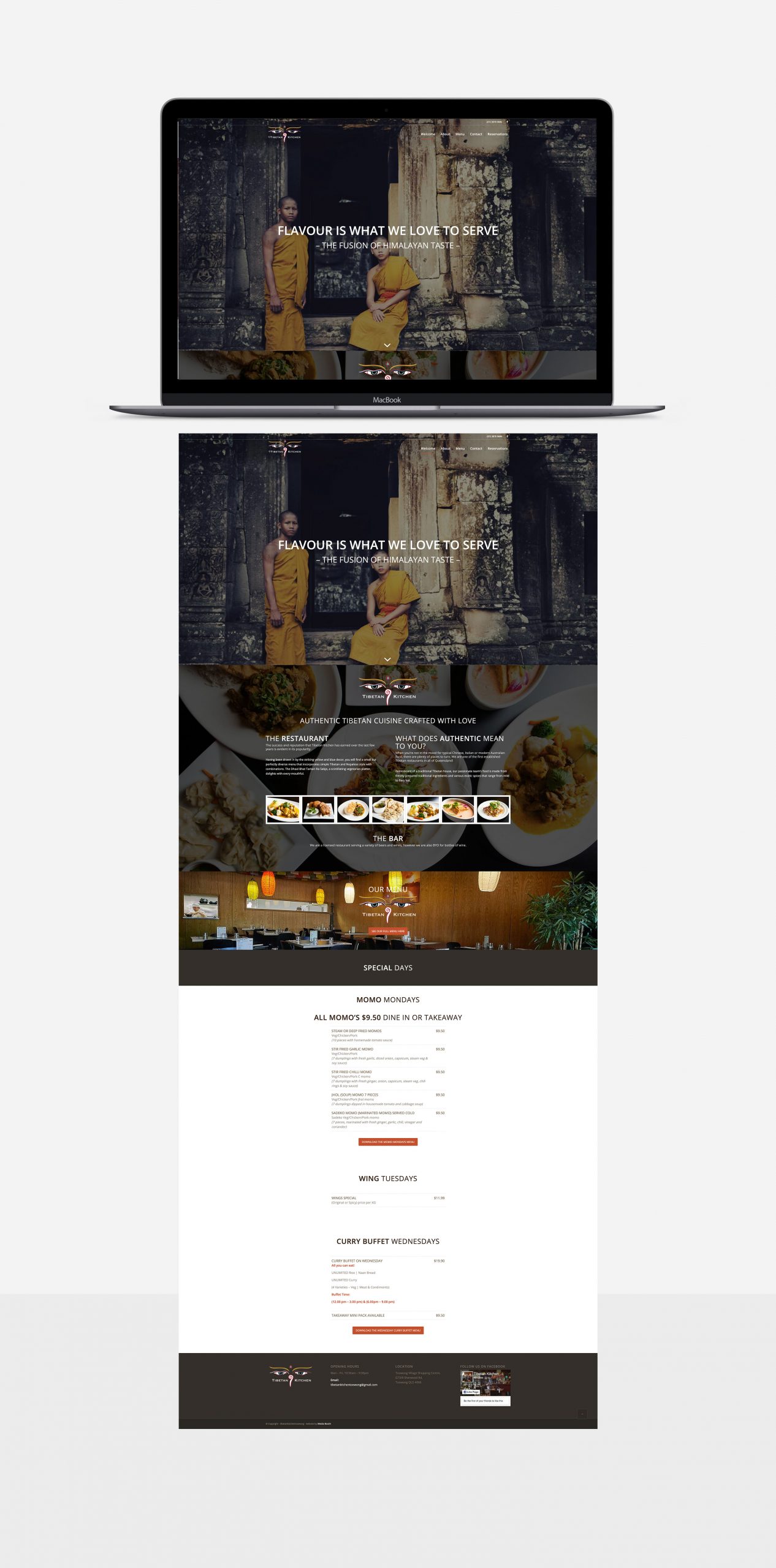 Tibetan Kitchen Web Design Portfolio