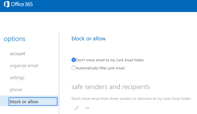 Turn off spam filter in office365 shared mailbox